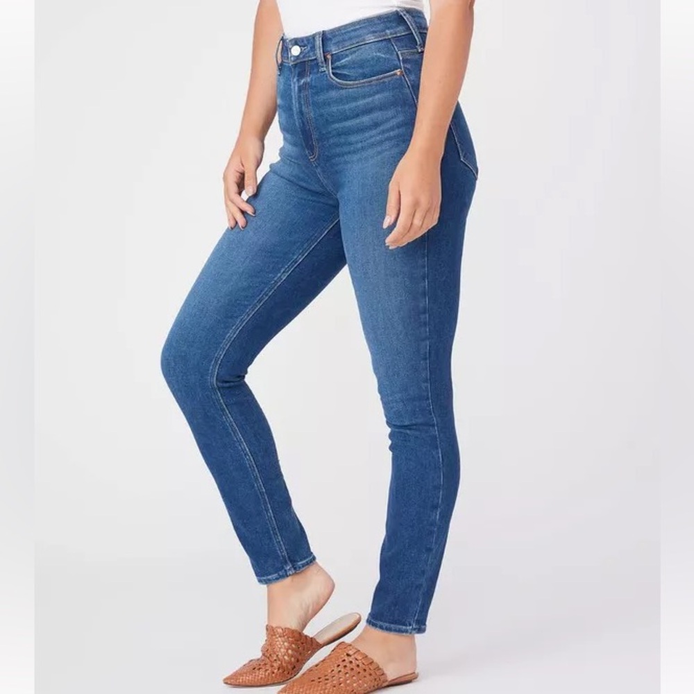 PAIGE Flaunt Cheeky Blue Skinny in Roam Denim Jeans Size 30 - Picture 2 of 16